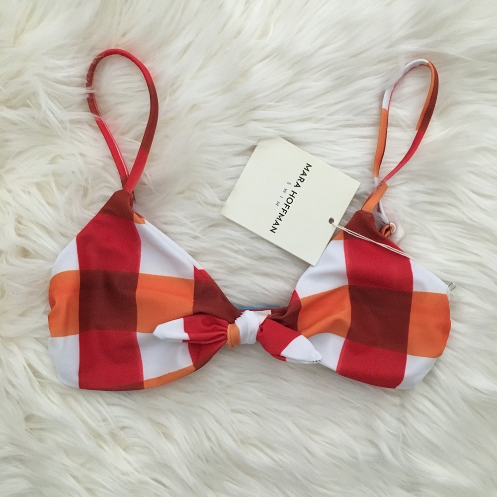 MARA HOFFMAN Multicolor Plaid Bikini Top Bottom - Picture 6 of 7